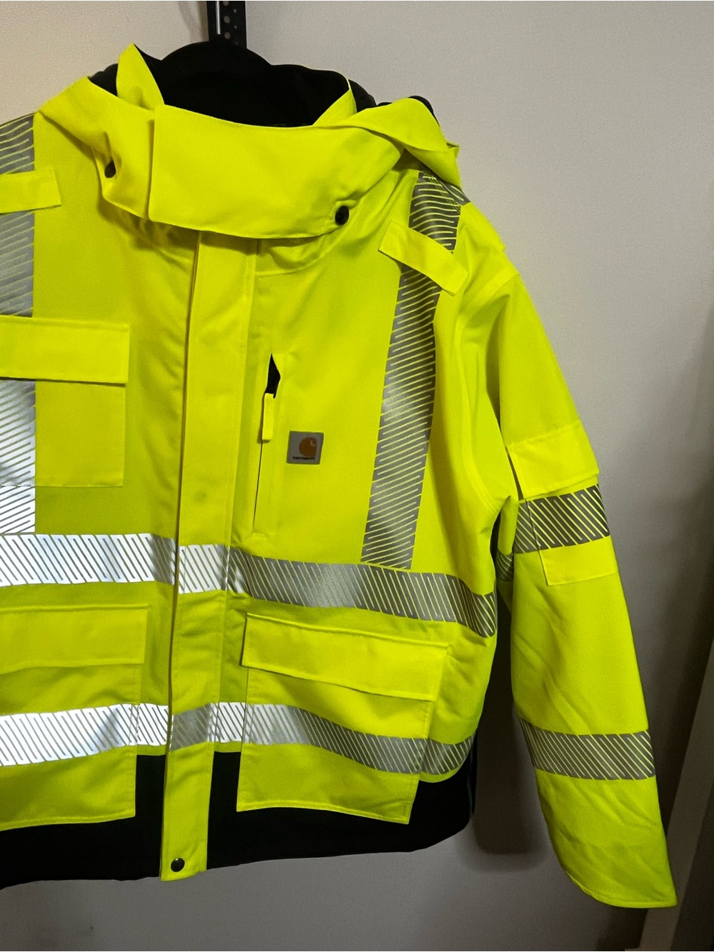 Carhartt Waterproof Loose Fit Hi Viz Winter Hooded Jacket Sz XL - Picture 4 of 13